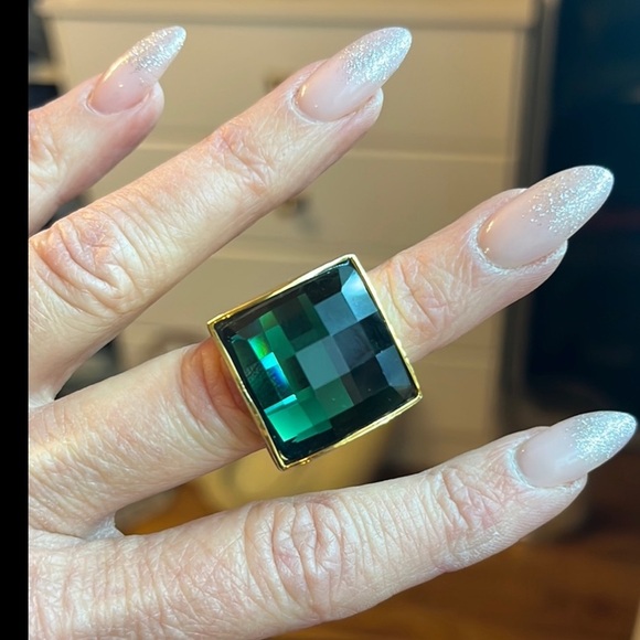 Balmain x H&M large gold/green ring - Picture 2 of 5